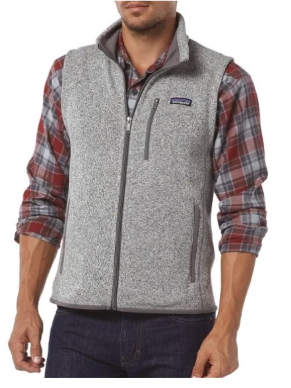 Patagonia Better Sweater Vest Men's Medium M Full Zip Fleece Hiking Gray Heather